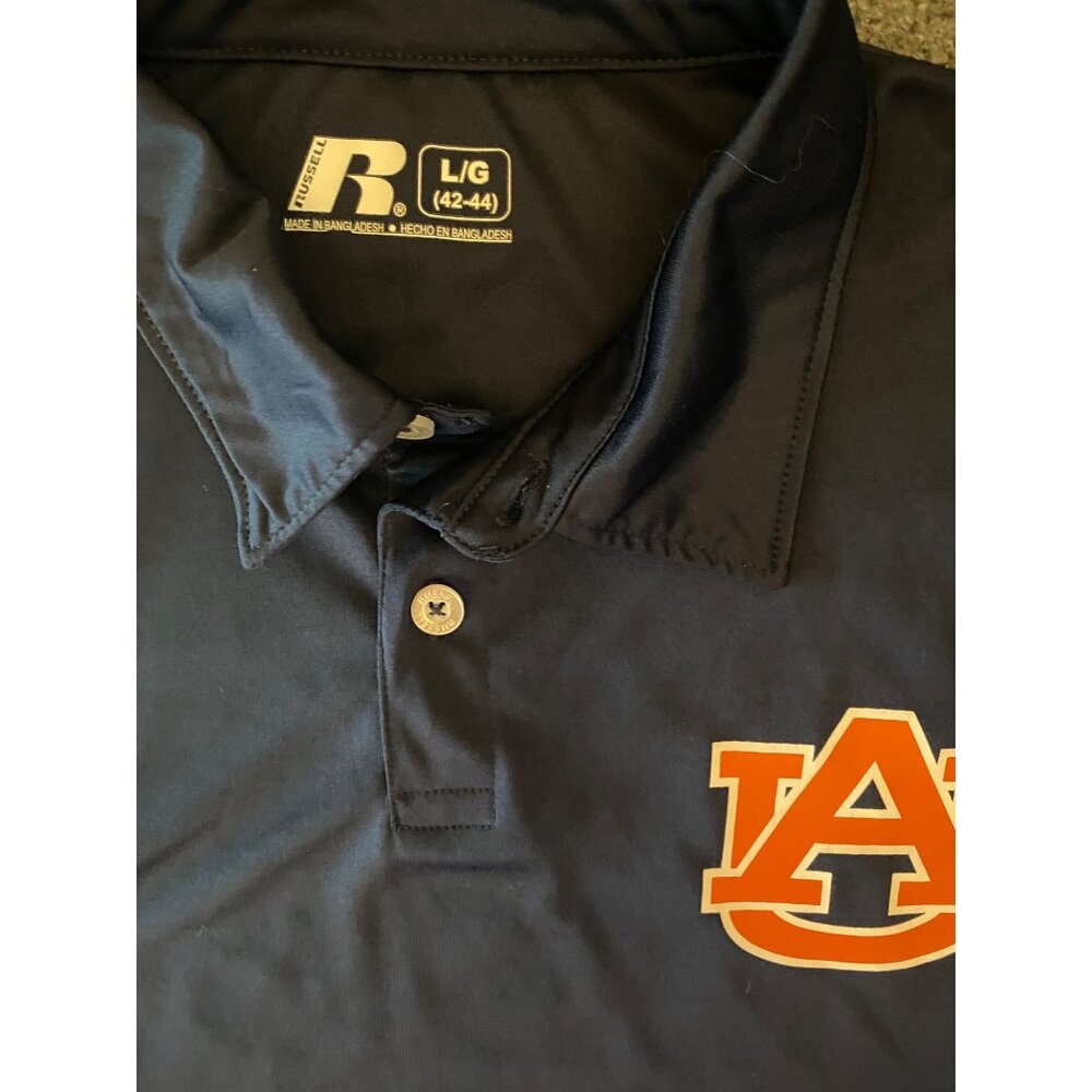 Auburn University Performance Polo Shirt Mens Large 42-44 Navy Short Sleeve Golf